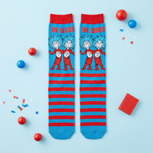 "Double Trouble" Thing 1 &amp; Thing 2 Crew Socks