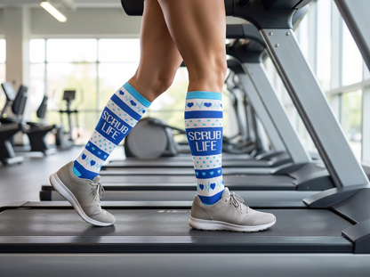 Scrub Life Knee-High Compression Socks (Blue)