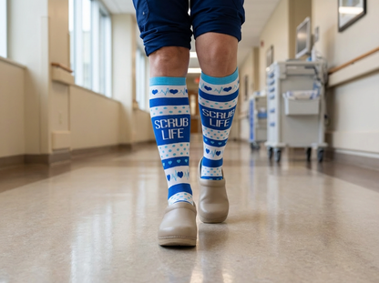 Scrub Life Knee-High Compression Socks (Blue)