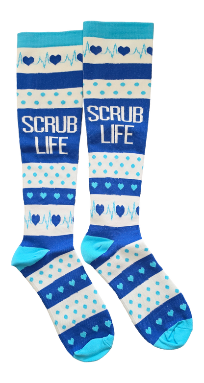 Scrub Life Knee-High Compression Socks (Blue)