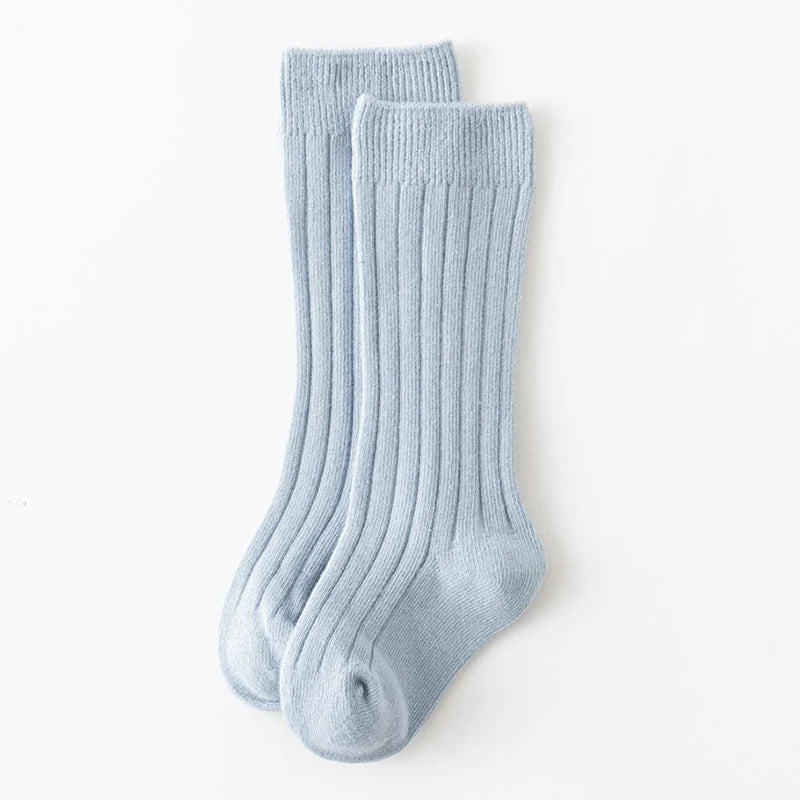 Ribbed Kids Knee-High Socks — Soft Cotton Baby Socks in 13 Colors