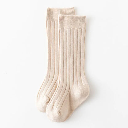 Ribbed Kids Knee-High Socks — Soft Cotton Baby Socks in 13 Colors