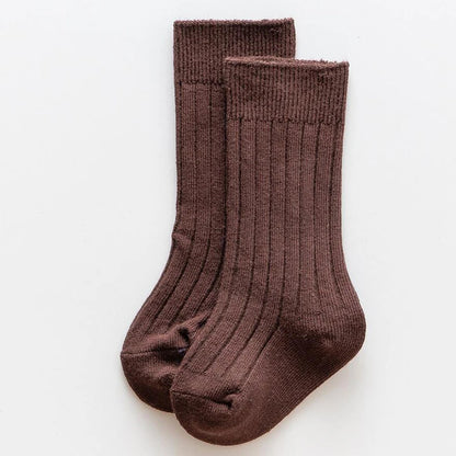 Ribbed Kids Knee-High Socks — Soft Cotton Baby Socks in 13 Colors