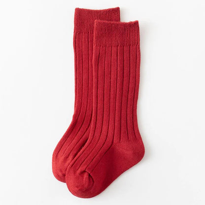 Ribbed Kids Knee-High Socks — Soft Cotton Baby Socks in 13 Colors