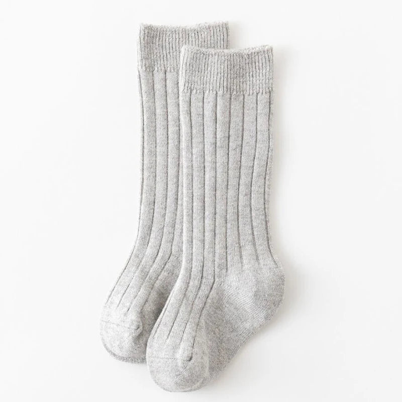 Ribbed Kids Knee-High Socks — Soft Cotton Baby Socks in 13 Colors