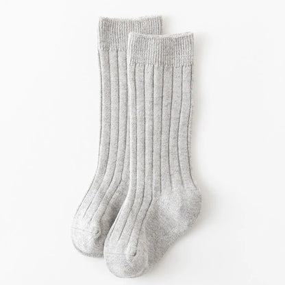 Ribbed Kids Knee-High Socks — Soft Cotton Baby Socks in 13 Colors