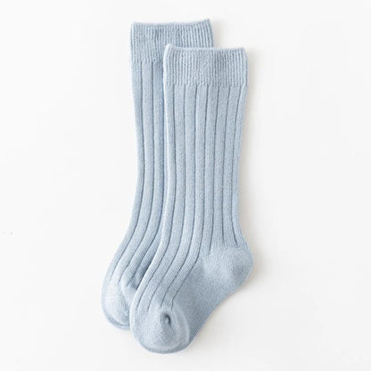 Ribbed Kids Knee-High Socks — Soft Cotton Baby Socks in 13 Colors