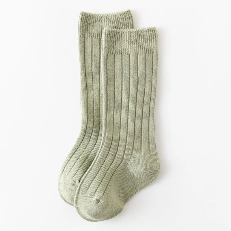 Ribbed Kids Knee-High Socks — Soft Cotton Baby Socks in 13 Colors