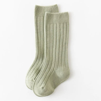 Ribbed Kids Knee-High Socks — Soft Cotton Baby Socks in 13 Colors