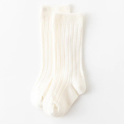 Ribbed Kids Knee-High Socks — Soft Cotton Baby Socks in 13 Colors