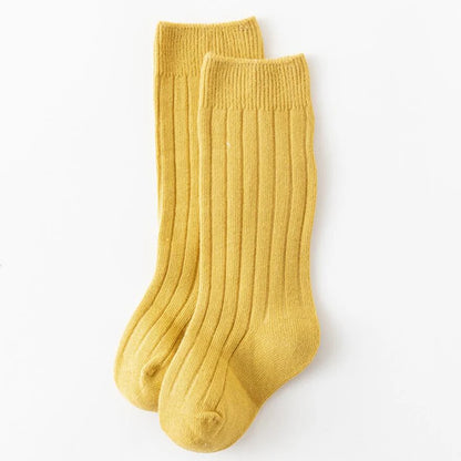 Ribbed Kids Knee-High Socks — Soft Cotton Baby Socks in 13 Colors