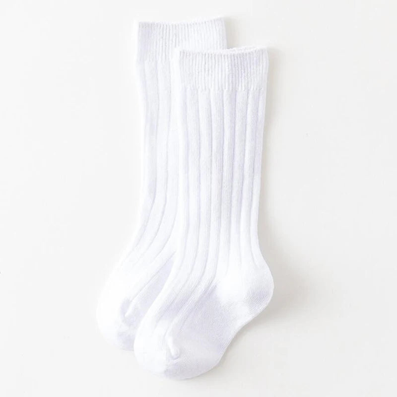 Ribbed Kids Knee-High Socks — Soft Cotton Baby Socks in 13 Colors
