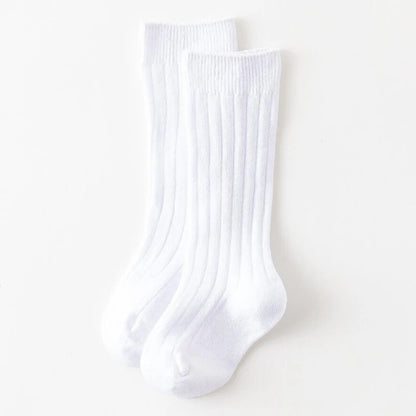 Ribbed Kids Knee-High Socks — Soft Cotton Baby Socks in 13 Colors
