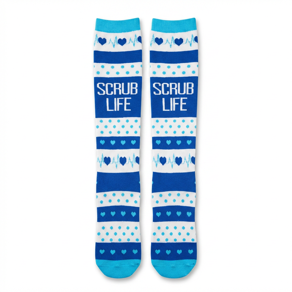 Scrub Life Knee-High Compression Socks (Blue)