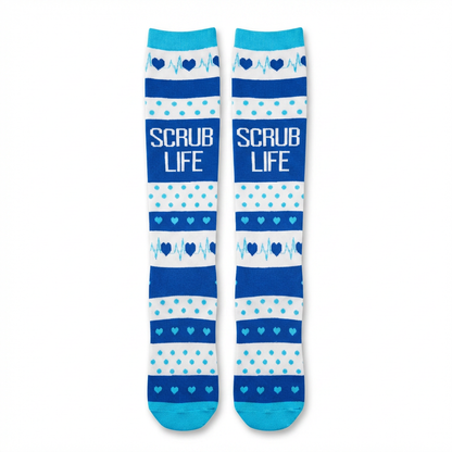 Scrub Life Knee-High Compression Socks (Blue)