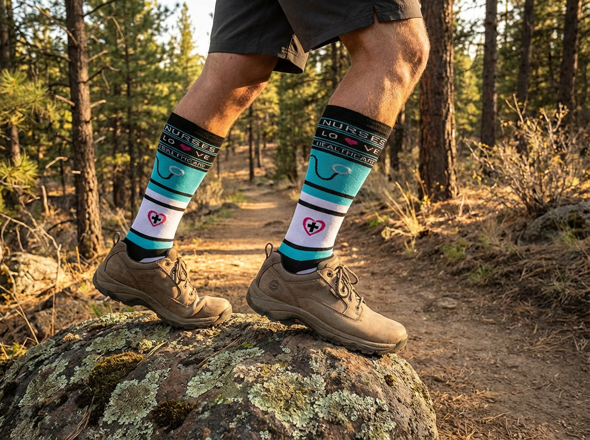 Nurses Love Knee-High Compression Socks (Teal)