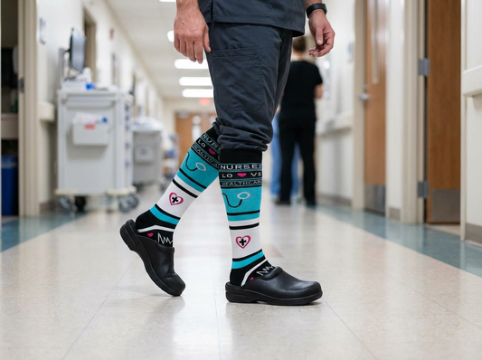 Nurses Love Knee-High Compression Socks (Teal)