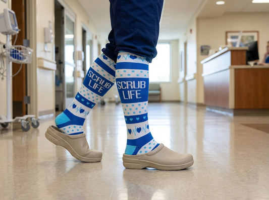 Scrub Life Knee-High Compression Socks (Blue)