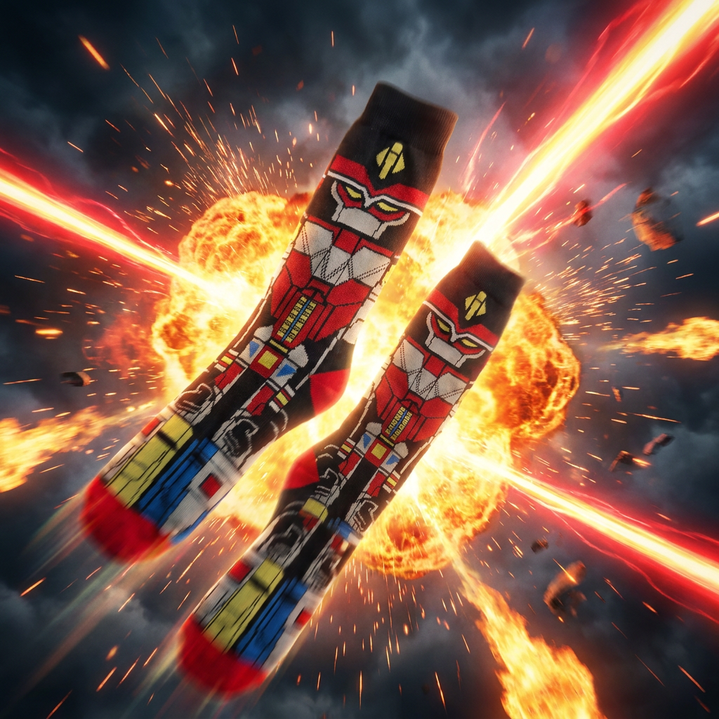 Megazord Mayhem" Action Crew Socks