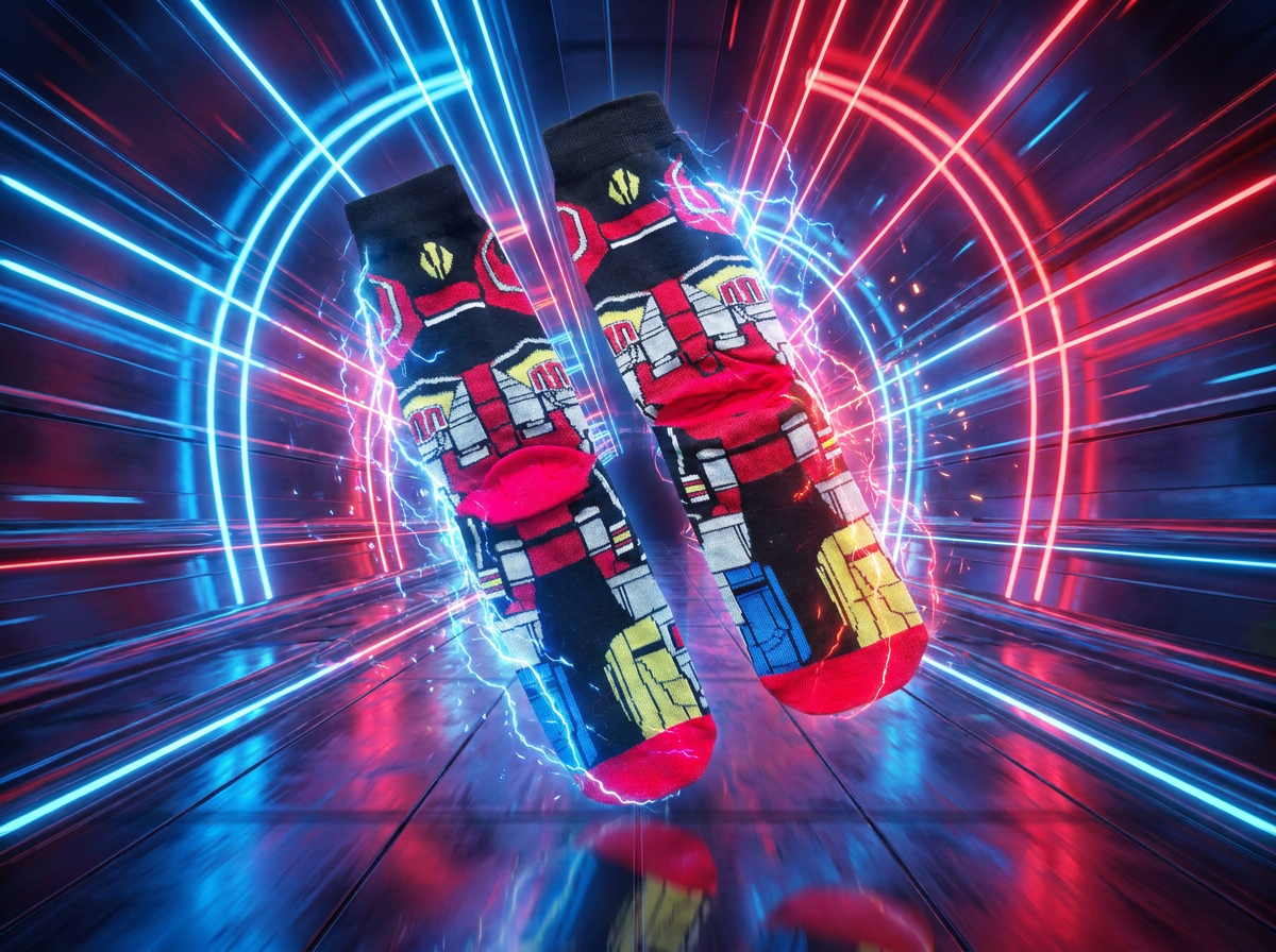 Megazord Mayhem" Action Crew Socks
