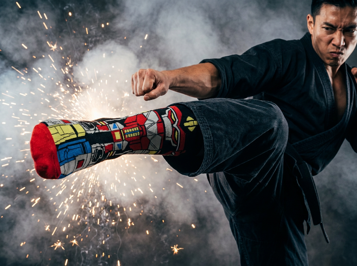 Megazord Mayhem" Action Crew Socks