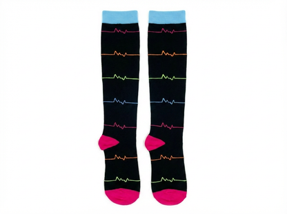 Work & Recovery Neon Pulse Knee-High Compression Socks – 20–30 mmHg