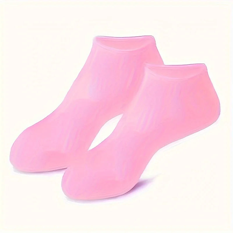 2 Pack Moisturizing Silicone Foot Care Massage Socks For Soft Heels