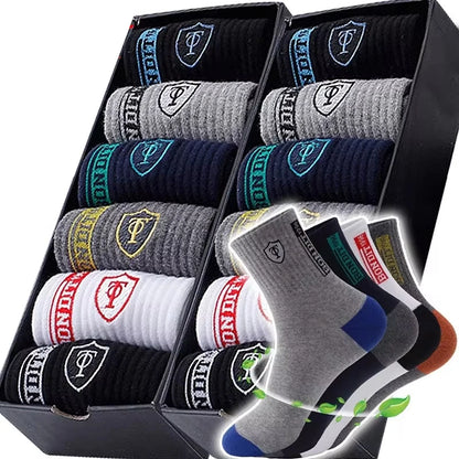 5/10 Pairs Breathable Men's Basketball Crew Socks