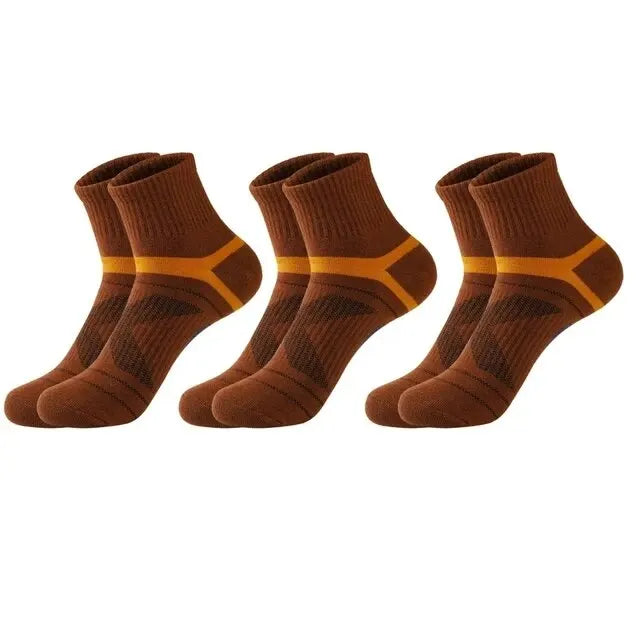 Unisex Black Hiking Socks 3 Pairs Polyester Elastane Knit Comfort