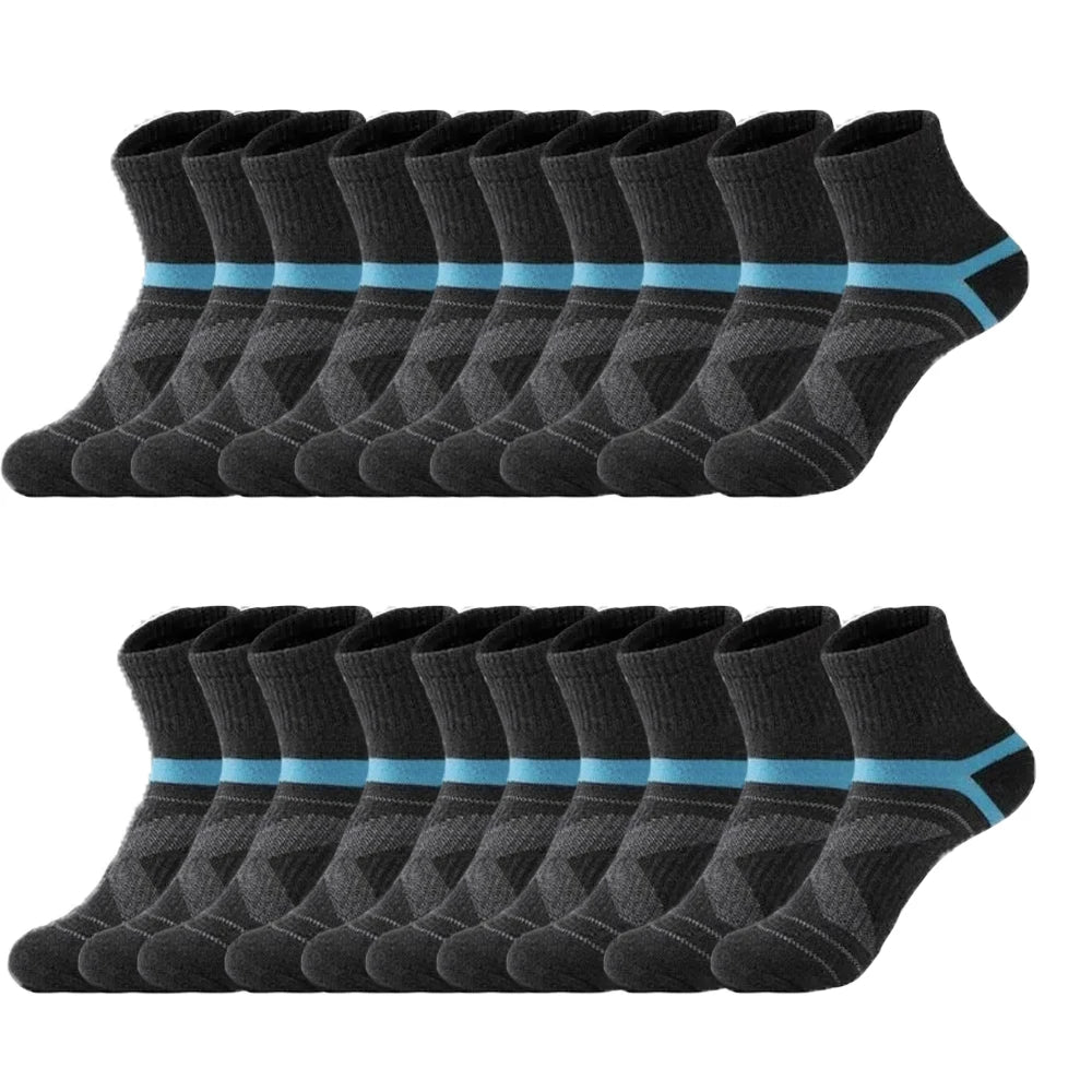Unisex Black Hiking Socks 3 Pairs Polyester Elastane Knit Comfort