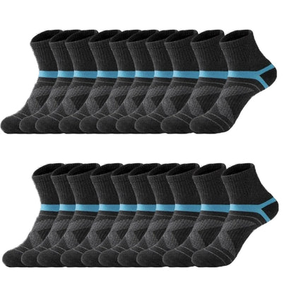 Unisex Black Hiking Socks 3 Pairs Polyester Elastane Knit Comfort