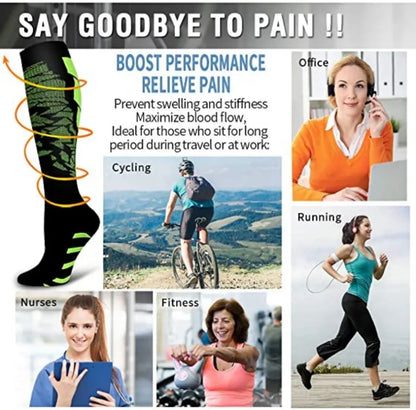 Compression Running Sports Socks 20-30mmhg for Flight Travel Pregnancy Edema Diabetes Varicose Veins