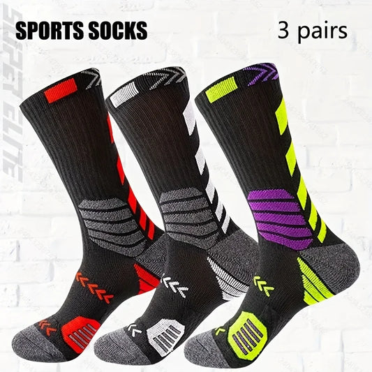 3 Pairs Thick Compression Professional Athletic Socks