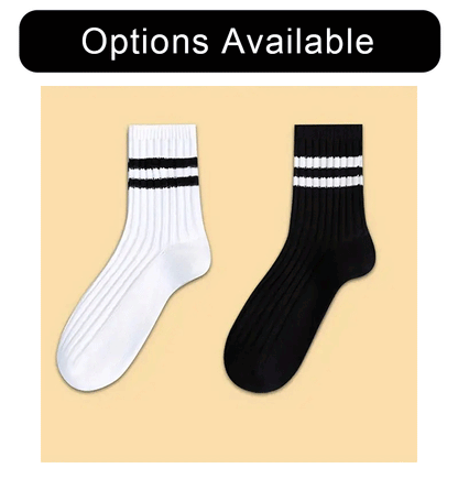 6/10/15/20 Pairs Men Casual Black White Striped Socks