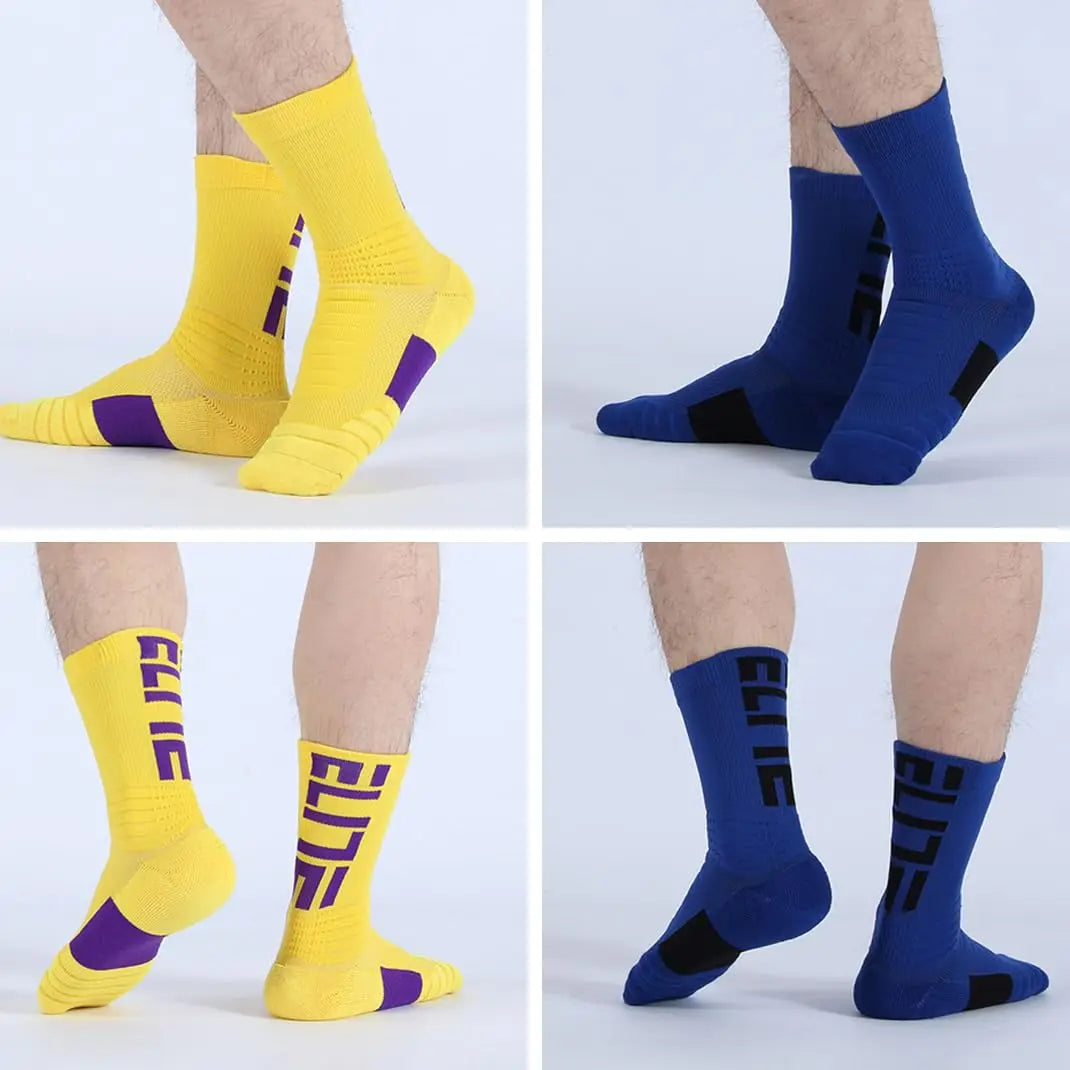 Court Crew Athletic Socks — Cushioned 4-Pack for Basketball, Running & Hiking