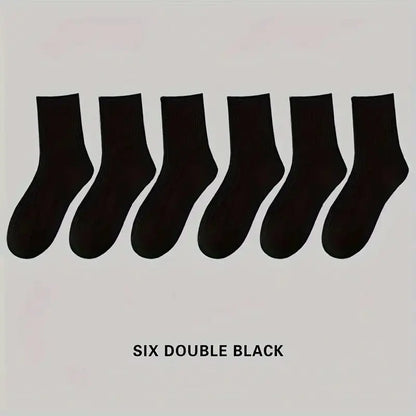 6/10/15/20 Pairs Men Casual Black White Striped Socks