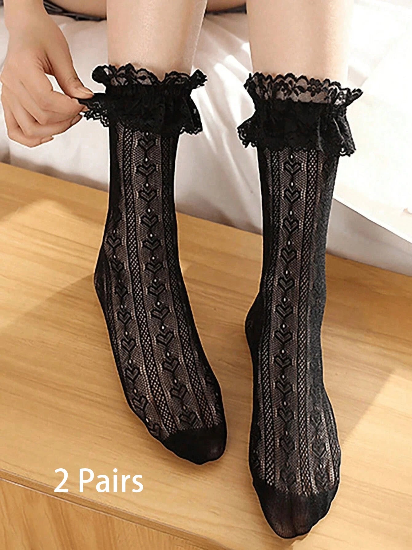 Womens Autumn Winter Knit Socks 5 Pairs Polyester Elastane Casual