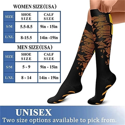 Compression Running Sports Socks 20-30mmhg for Flight Travel Pregnancy Edema Diabetes Varicose Veins