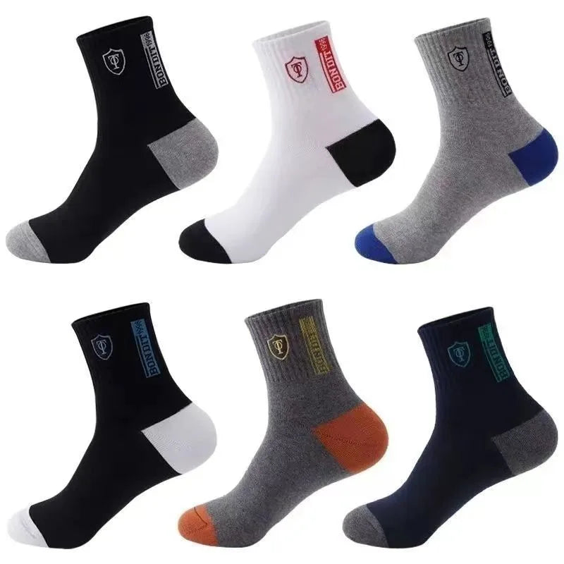 5/10 Pairs Breathable Men's Basketball Crew Socks