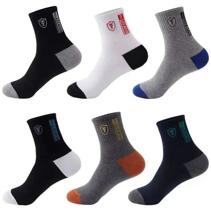 5/10 Pairs Breathable Men's Basketball Crew Socks