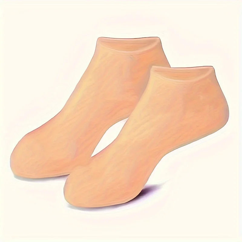 2 Pack Moisturizing Silicone Foot Care Massage Socks For Soft Heels
