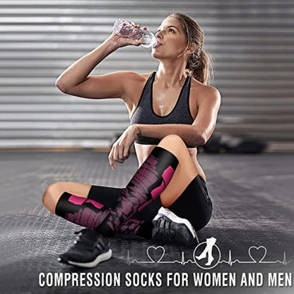 Compression Running Sports Socks 20-30mmhg for Flight Travel Pregnancy Edema Diabetes Varicose Veins