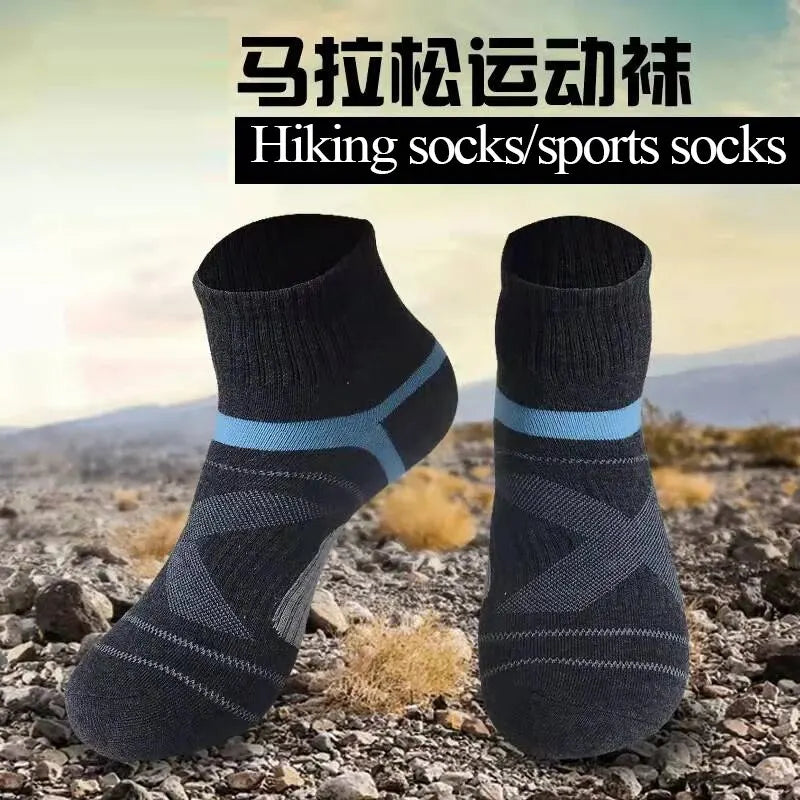 Unisex Black Hiking Socks 3 Pairs Polyester Elastane Knit Comfort