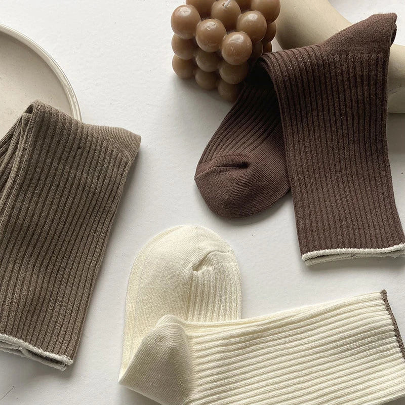 5 Pairs Of New Japanese-Style Women Sock Set