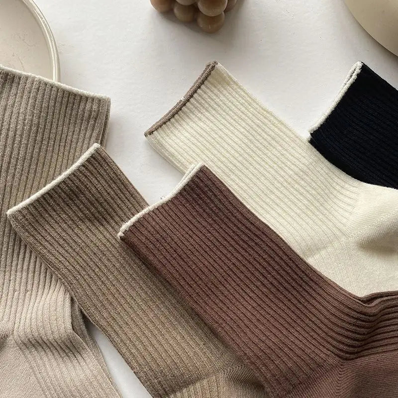 5 Pairs Of New Japanese-Style Women Sock Set