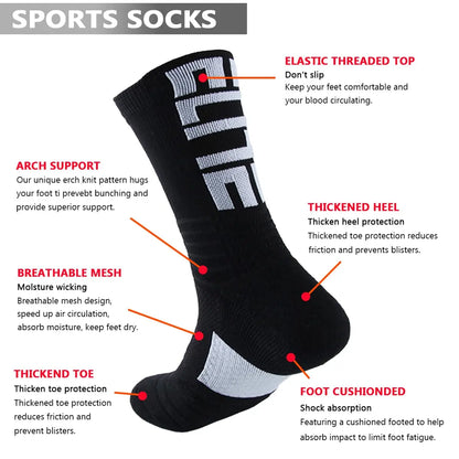 Court Crew Athletic Socks — Cushioned 4-Pack for Basketball, Running & Hiking