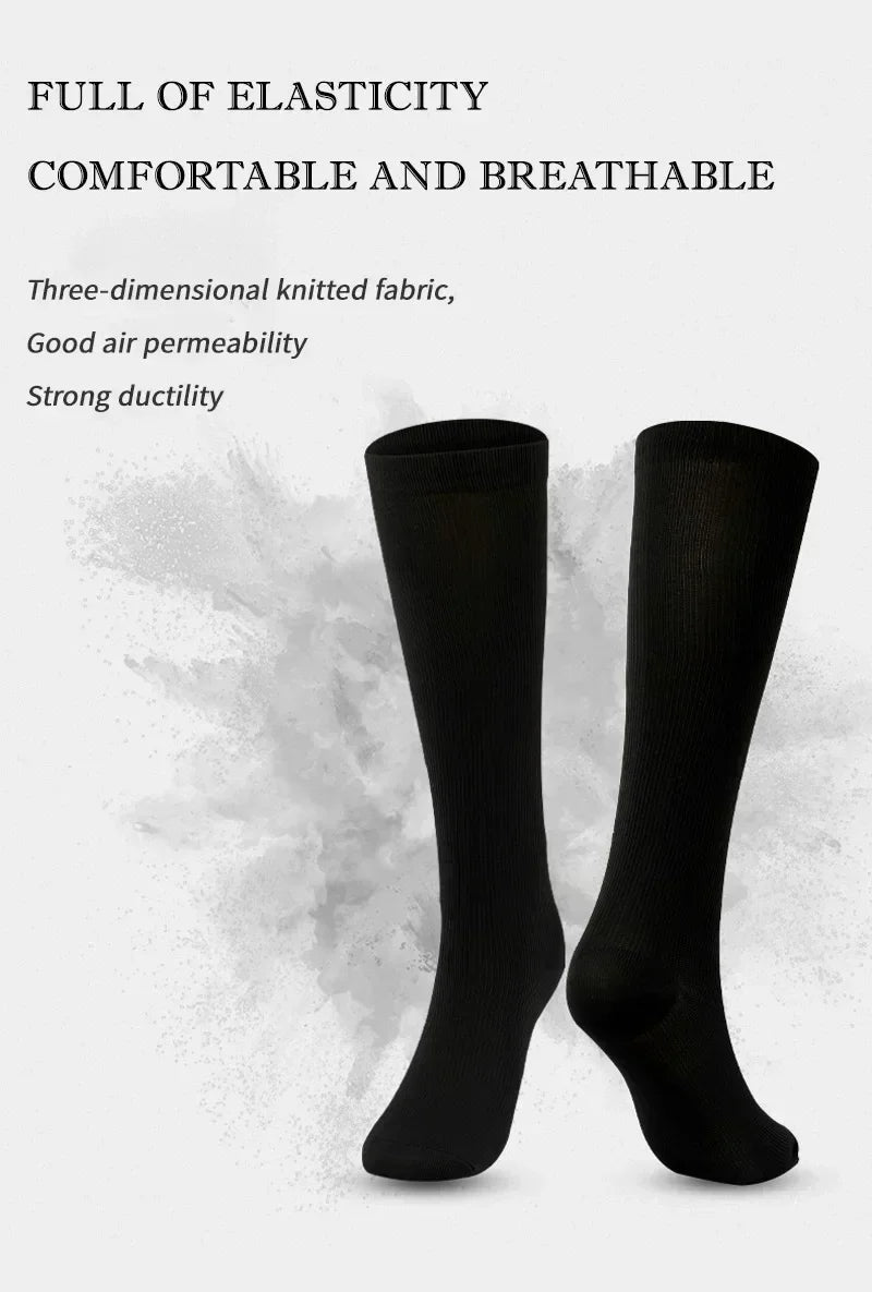 Unisex Compression Socks 15-20 mmHg Knee High Stocking