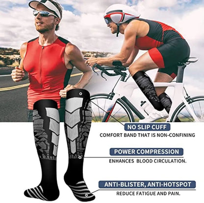 Compression Running Sports Socks 20-30mmhg for Flight Travel Pregnancy Edema Diabetes Varicose Veins
