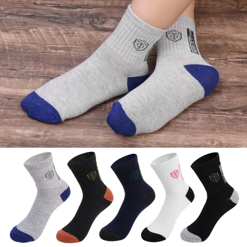 5/10 Pairs Breathable Men's Basketball Crew Socks
