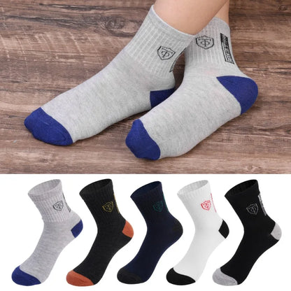 5/10 Pairs Breathable Men's Basketball Crew Socks
